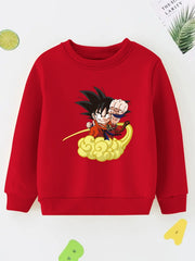 Boy's Anime Boy & Cloud Print Sweatshirt Casual Long Sleeve Shirt