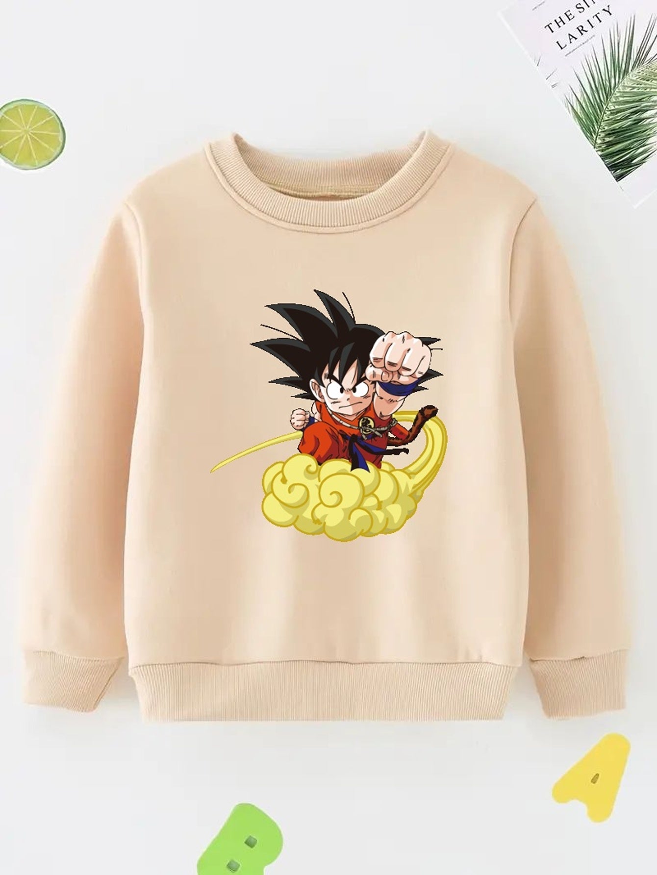 Boy's Anime Boy & Cloud Print Sweatshirt Casual Long Sleeve Shirt