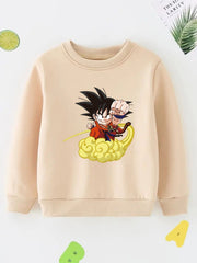 Boy's Anime Boy & Cloud Print Sweatshirt Casual Long Sleeve Shirt