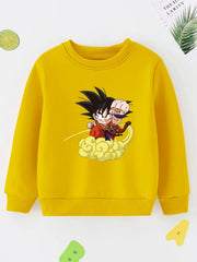 Boy's Anime Boy & Cloud Print Sweatshirt Casual Long Sleeve Shirt