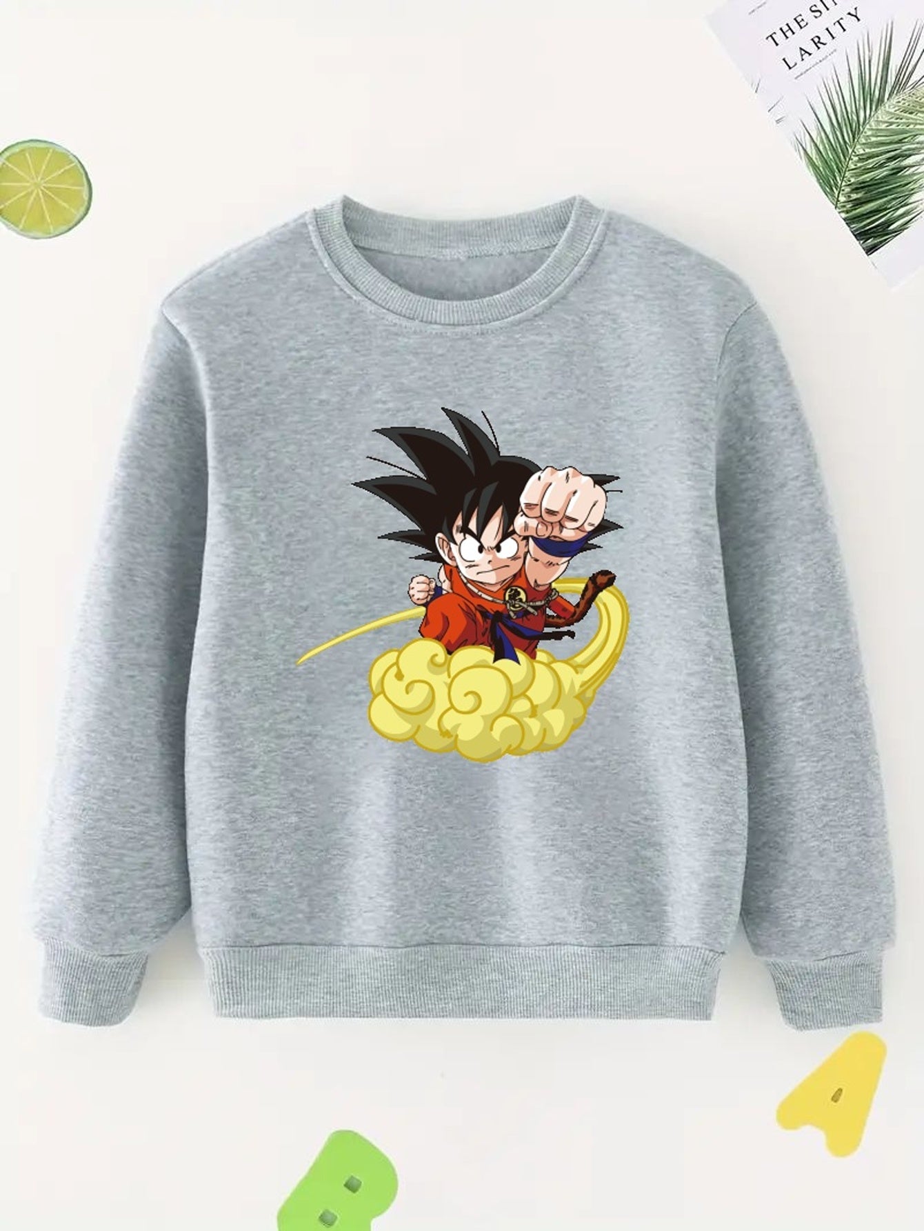 Boy's Anime Boy & Cloud Print Sweatshirt Casual Long Sleeve Shirt