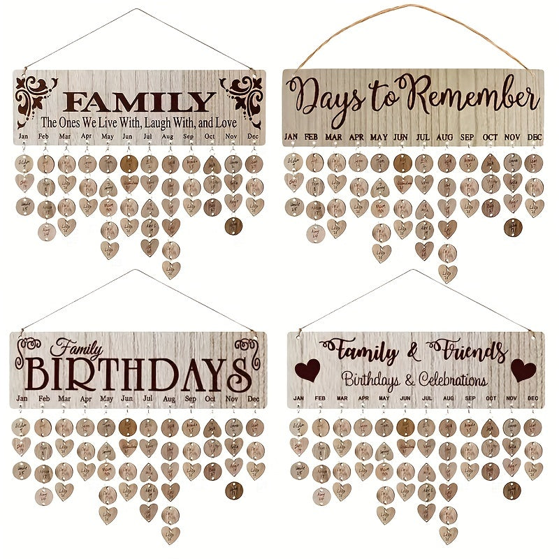 DIY Wooden Family Birthday Board Calendar Reminder Sign