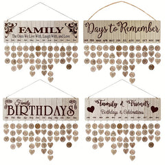 DIY Wooden Family Birthday Board Calendar Reminder Sign