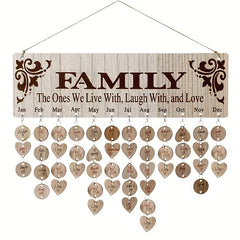 DIY Wooden Family Birthday Board Calendar Reminder Sign
