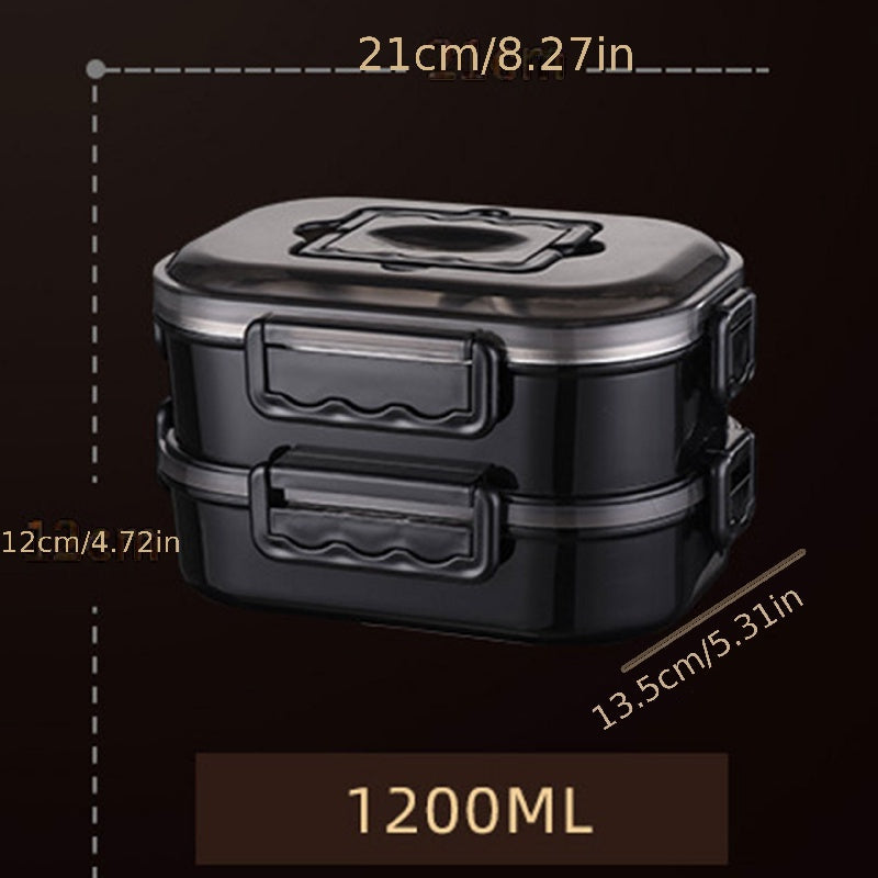 Stainless Steel Insulated Bento Food Container Leakproof Stackable Lunch Box