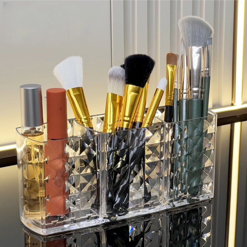 Acrylic Makeup Brush Holder Pen Organizer Box Transparent