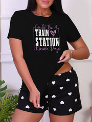 Women's Casual Short Sleeve Crew Neck Top