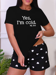 Casual Short Sleeve Crew Neck Women's Sleepwear