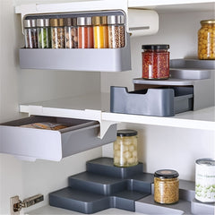 1pc Under Shelf Spice Organizer Wall Mounted Selfadhesive