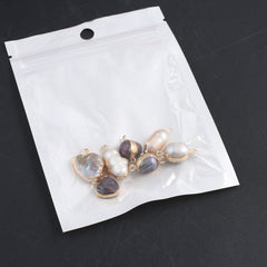 Baroque Pearl Pendant Golden Edge Charm Jewelry Making DIY Necklace Bracelet