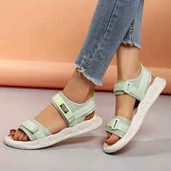 Women's Sports Sandals Open Toe Hook & Loop Casual Comfort Flat Shoes