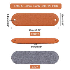 100pcs Blank PU Leather Tags Embossed Clothing Tags
