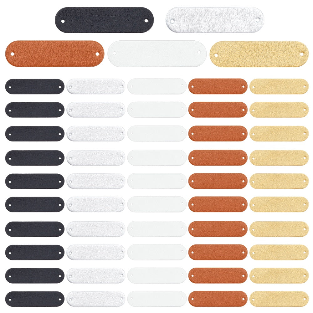 100pcs Blank PU Leather Tags Embossed Clothing Tags