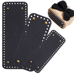 3pcs Set PU Leather Purse Bottom For Crochet 3 Sizes Bag Bottoms
