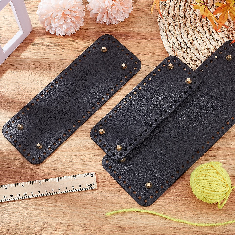 3pcs Set PU Leather Purse Bottom For Crochet 3 Sizes Bag Bottoms