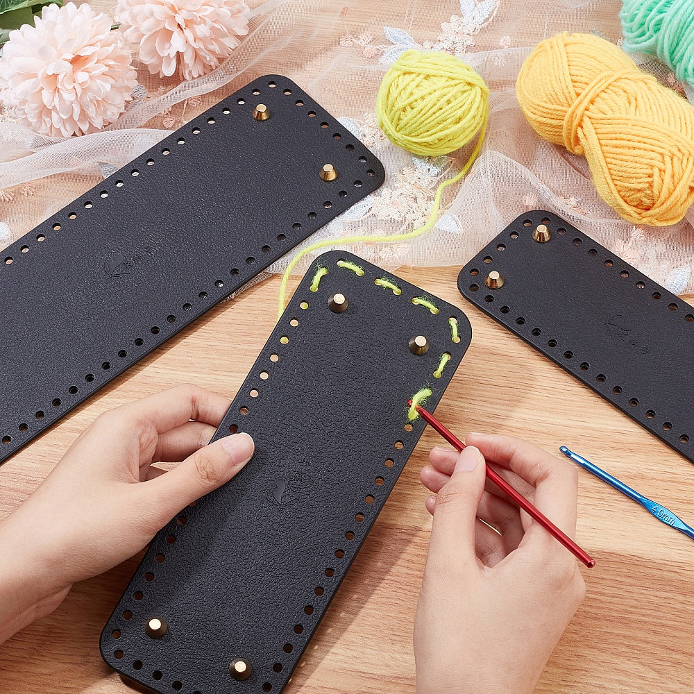 3pcs Set PU Leather Purse Bottom For Crochet 3 Sizes Bag Bottoms