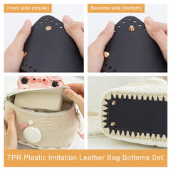 3pcs Set PU Leather Purse Bottom For Crochet 3 Sizes Bag Bottoms
