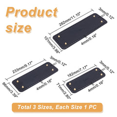 3pcs Set PU Leather Purse Bottom For Crochet 3 Sizes Bag Bottoms