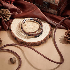 5mm Round Brown Braided Faux Leather Cord 10.95 Yard