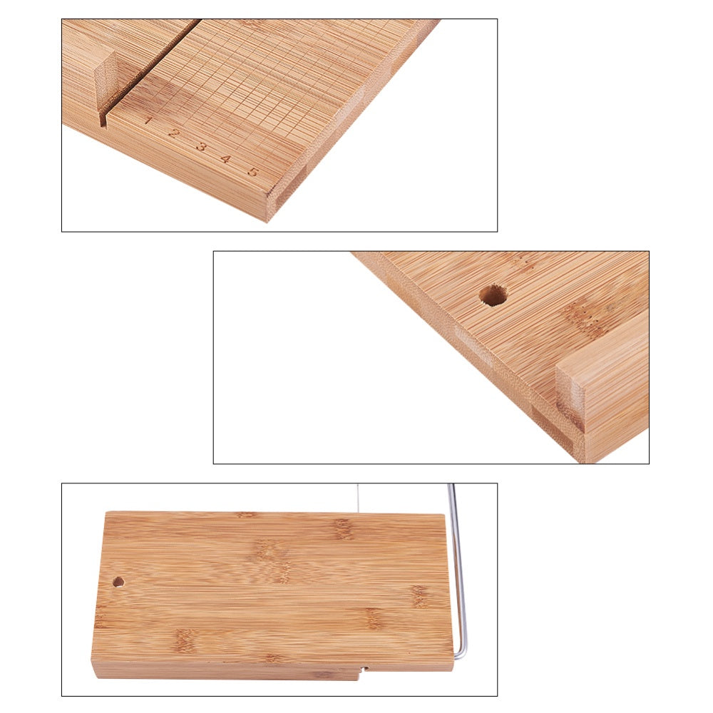 Wooden Soap Cutter DIY Soap Cutting Tool Rectangle Loaf Mould Wire Slicer Craft