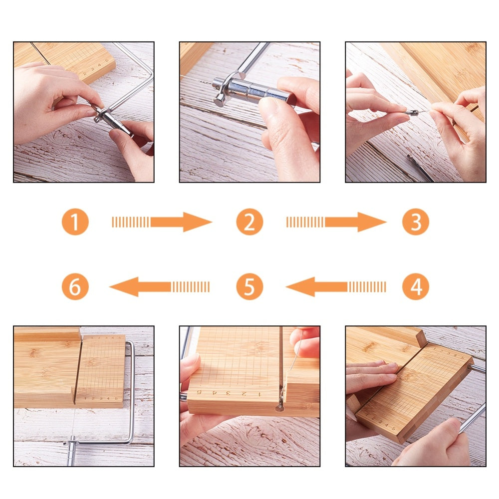 Wooden Soap Cutter DIY Soap Cutting Tool Rectangle Loaf Mould Wire Slicer Craft