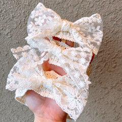 Lace Bow Headbands Hairbands Elastic Hair Accessories For Girls