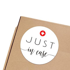 120pcs 1.5in Just In Case Stickers Hangover Kits Welcome Bags Party Gift Bags