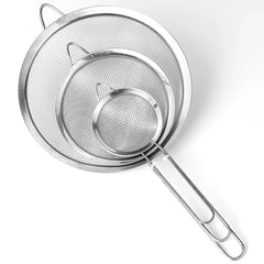 3pc Stainless Steel Mesh Sieve Strainer Colander Sifter DIY Kitchen Tool