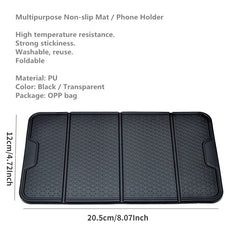 Universal Foldable Car Phone Holder with Anti Slip Mat - Dashboard Pad