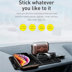 Universal Foldable Car Phone Holder with Anti Slip Mat - Dashboard Pad