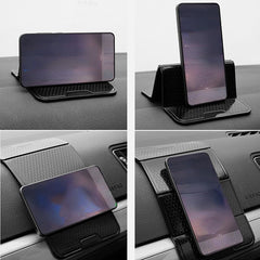 Universal Foldable Car Phone Holder with Anti Slip Mat - Dashboard Pad