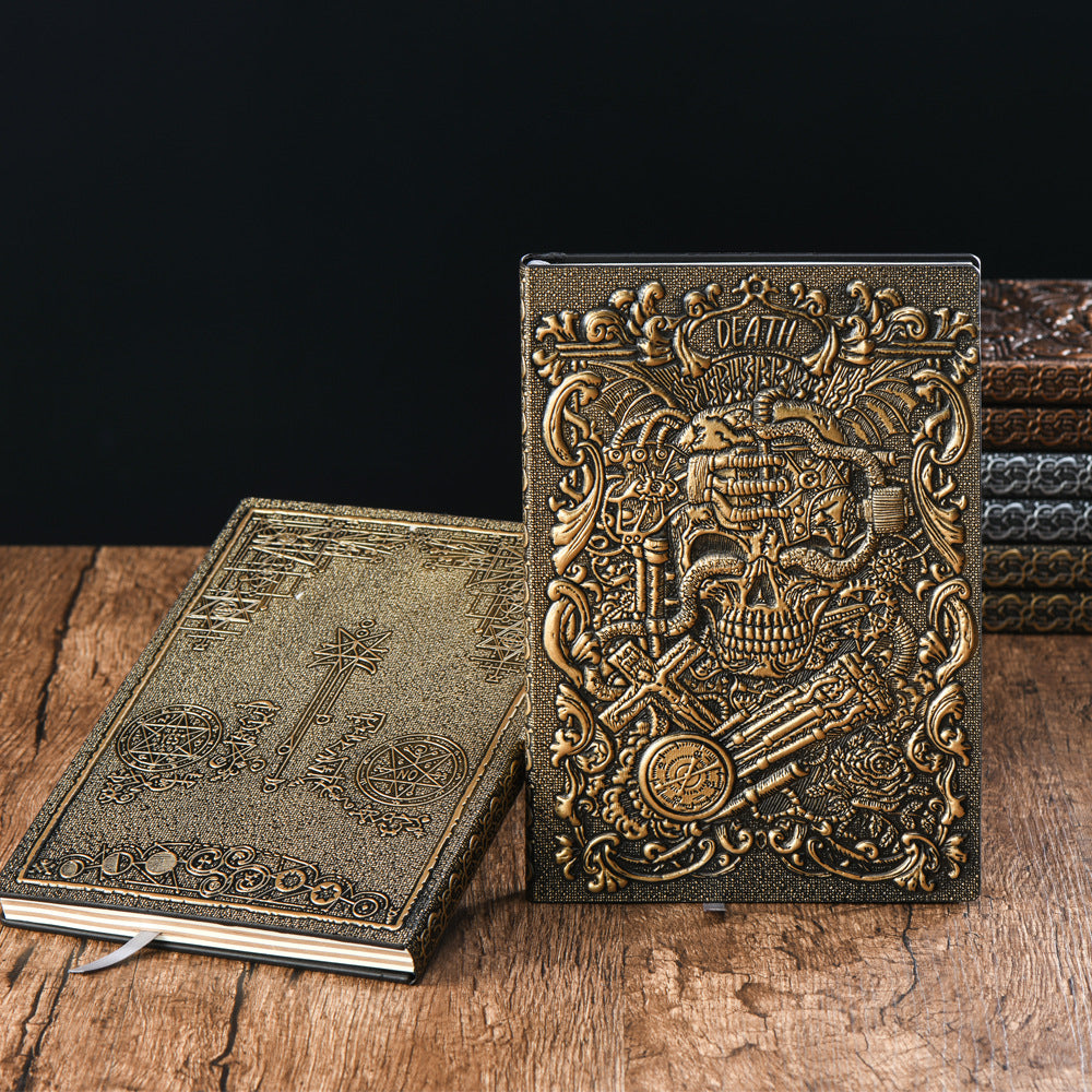Vintage Tarot Death Notes Hardcover Relief Diary Notebooks
