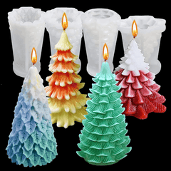 3D Christmas Tree Candle Silicone Mold DIY Kit