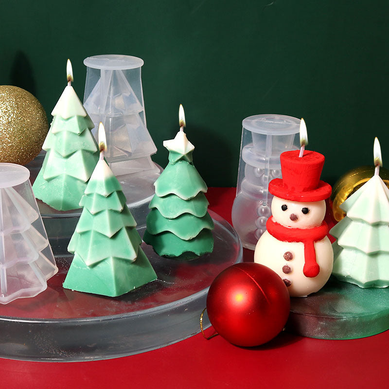 3D Christmas Tree Candle Silicone Mold DIY Kit