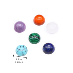 6pcs Natural Stone Ring Face Random Colours for DIY Jewelry