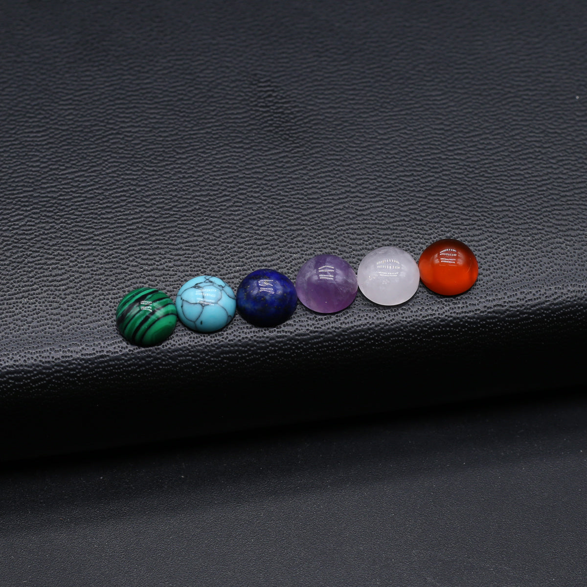 6pcs Natural Stone Ring Face Random Colours for DIY Jewelry
