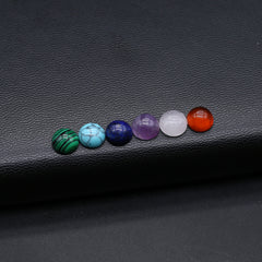 6pcs Natural Stone Ring Face Random Colours for DIY Jewelry