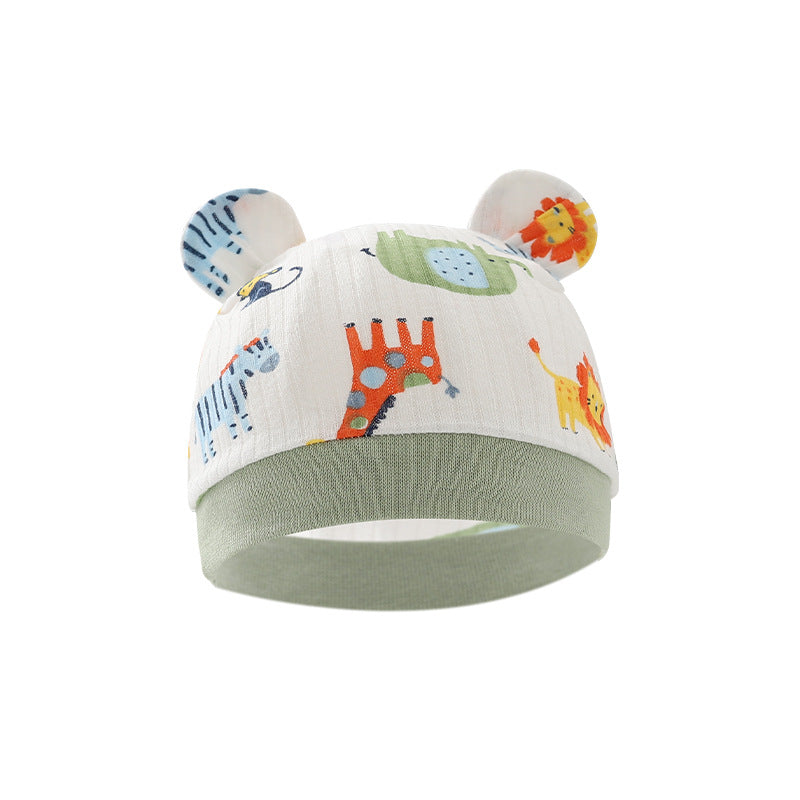 Newborn Fetal Cap Cartoon Printed Cotton Baby Cap