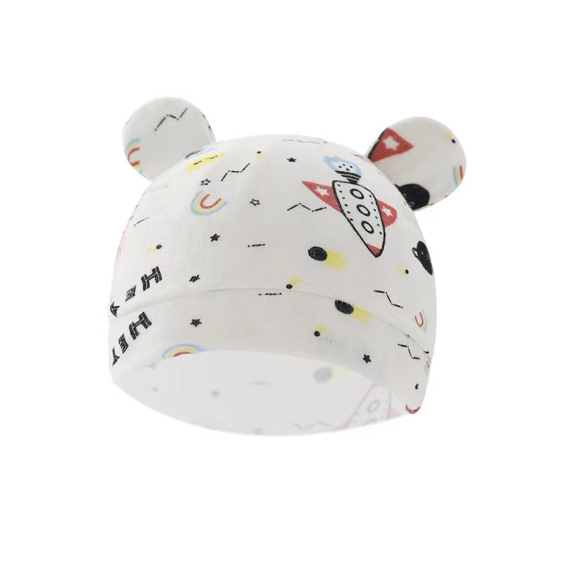 Newborn Fetal Cap Cartoon Printed Cotton Baby Cap