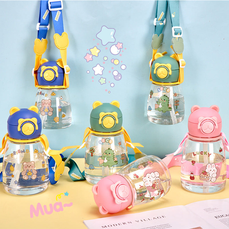 MMBABY 550ml Cartoon Water Bottle With Straw Cup