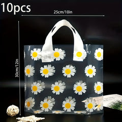 20pcs Daisy Gift Bag Transparent PVC Carrying Bag Holiday Party Supplies