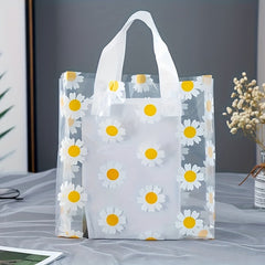 20pcs Daisy Gift Bag Transparent PVC Carrying Bag Holiday Party Supplies