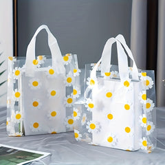 20pcs Daisy Gift Bag Transparent PVC Carrying Bag Holiday Party Supplies
