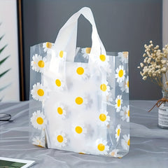 20pcs Daisy Gift Bag Transparent PVC Carrying Bag Holiday Party Supplies