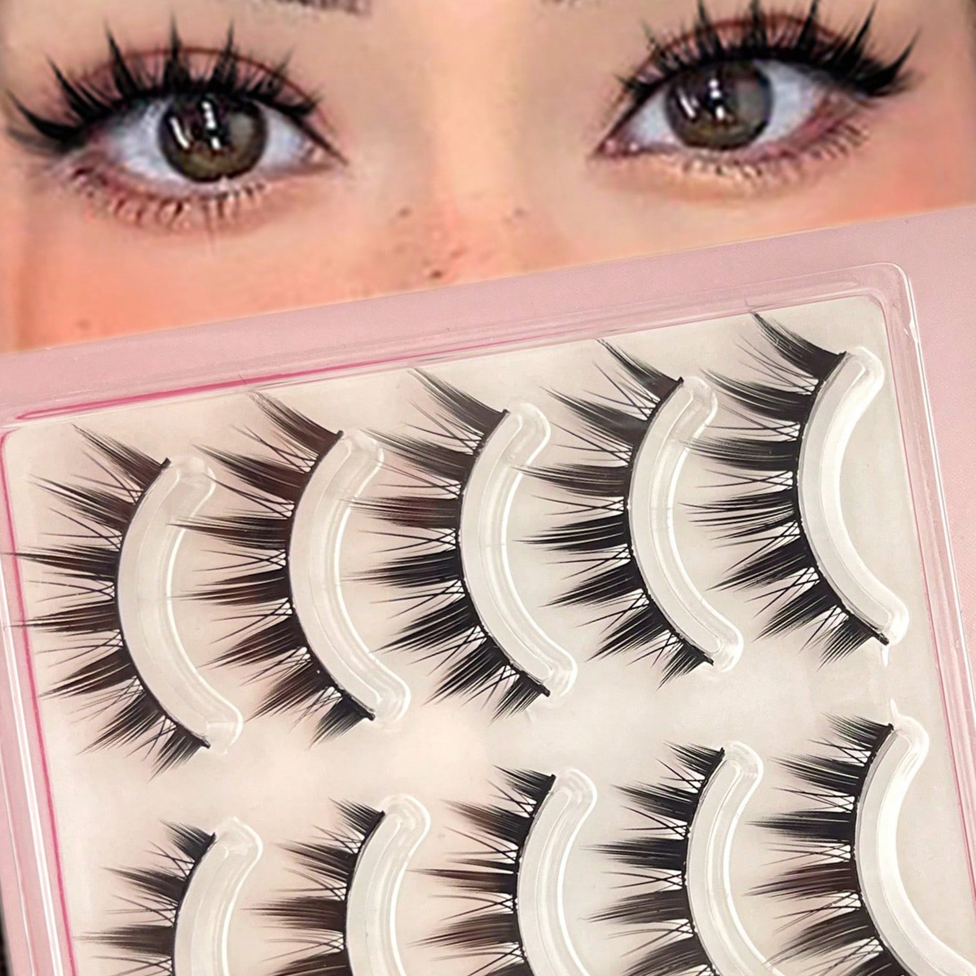 5 Pairs Natural Look Fox Eye Lashes Cluster Extensions