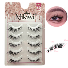 5 Pairs Natural Look Fox Eye Lashes Cluster Extensions
