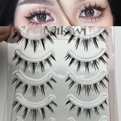 5 Pairs Natural Look Fox Eye Lashes Cluster Extensions