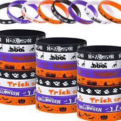 Halloween Ghost Skull Pumpkin Pattern Silicone Bracelet Rubber Wristband