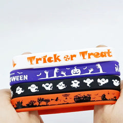 Halloween Ghost Skull Pumpkin Pattern Silicone Bracelet Rubber Wristband