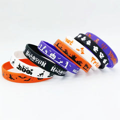 Halloween Ghost Skull Pumpkin Pattern Silicone Bracelet Rubber Wristband